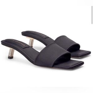 Good American Kickstand Slide Sandals Black GA117KX Women Size 7